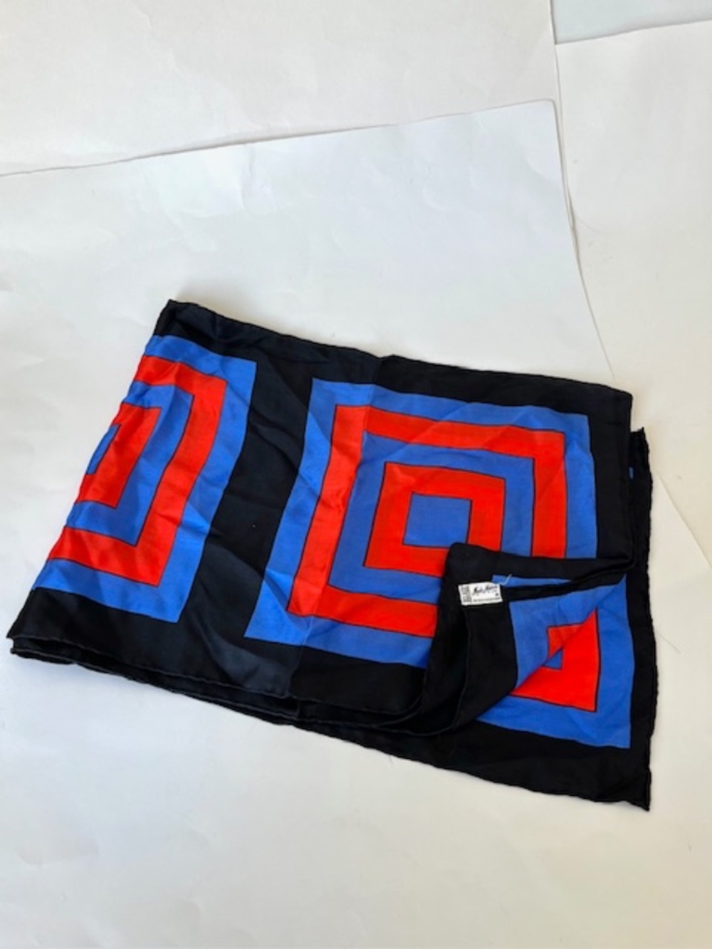 Mode Makers By ben Goodman Vintage Silk Geometric Scarf